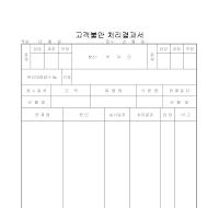 고객불만 처리결과서